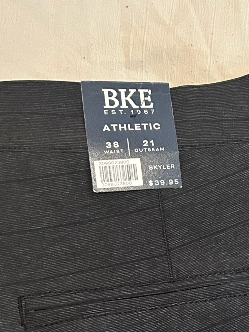 NWT—BKE Men’s Black Pinstripe Athletic Dress Shorts